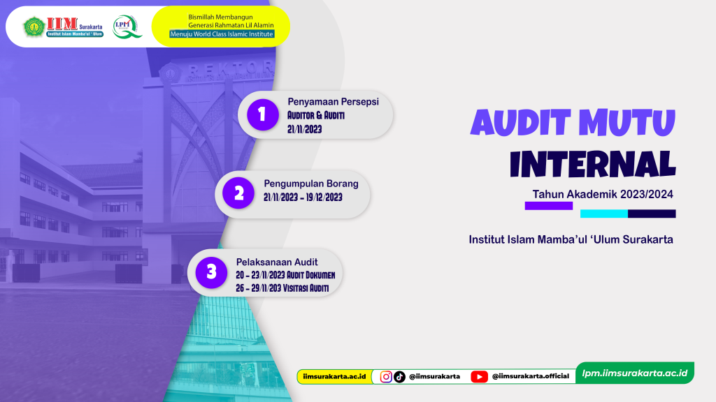 Pemberitahuan Pelaksanaan Audit Mutu Internal T.A. 2023-2024 Gasal